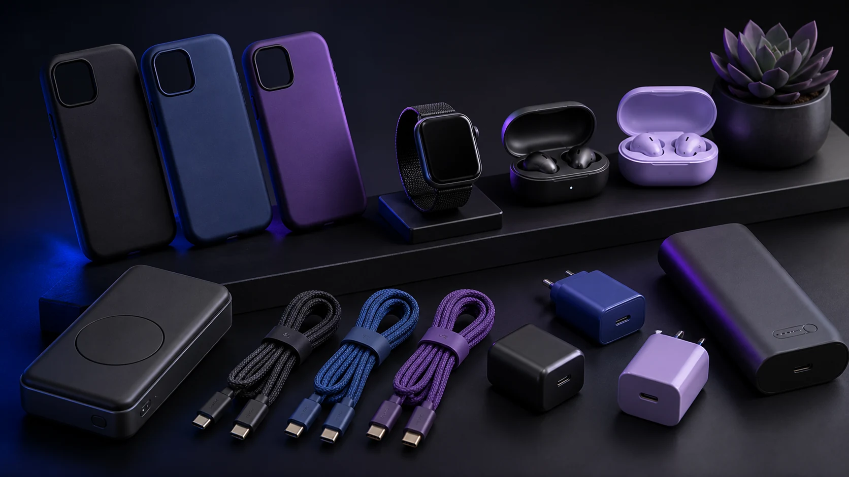 Premium phone cases, chargers, cables, earbuds and smartwatch accessories